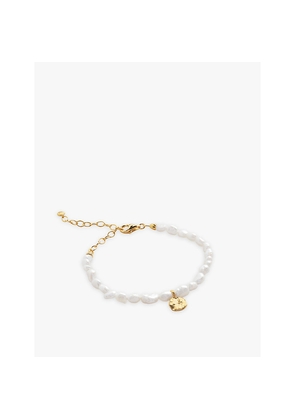 Womens Monica Vinader Capri 18ct Yellow Gold-Plated Vermeil Sterling-Silver and Keshi-Pearl Charm Bracelet