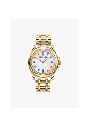 Mens Thomas Sabo Wa0395-264-207 Divine Rainbow Yellow Gold-Tone Stainless-Steel and Cubic Zirconia Quartz Watch