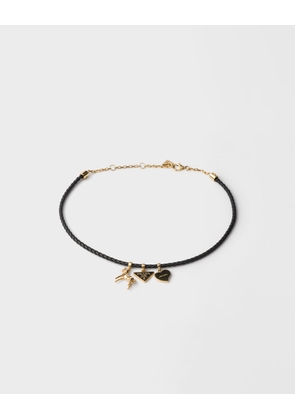 Braided nappa leather choker