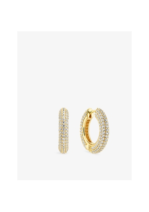 Womens Sif Jakobs Carrara Medio 18ct Yellow-Gold Sterling-Silver and Zirconia Hoop Earrings