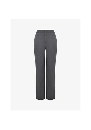 Womens Mistress Rocks Structured-Waist Straight-Leg High-Rise Stretch-Woven Trousers