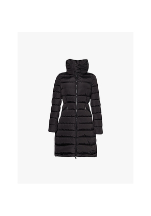Womens Moncler Flammette Brand-Patch Slim-Fit Shell-Down Jacket