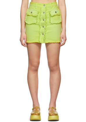 MSGM Green Denim Skirt