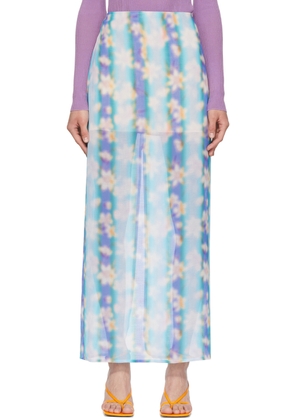 Nina Ricci Blue Polyester Maxi Skirt
