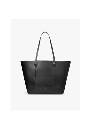 Jimmy Choo Diamond Logo-Embossed Medium Leather Tote Bag