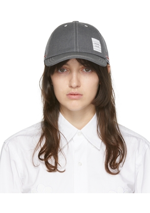 Thom Browne Grey 6-Panel Baseball Cap