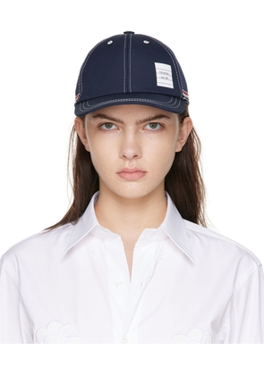 Thom Browne Navy Contrast Stitch Baseball Cap