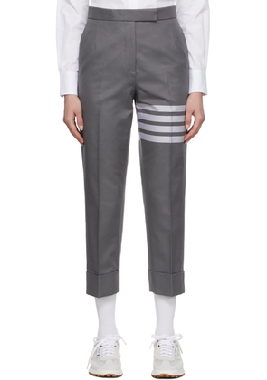 Thom Browne Grey 4-Bar Trousers