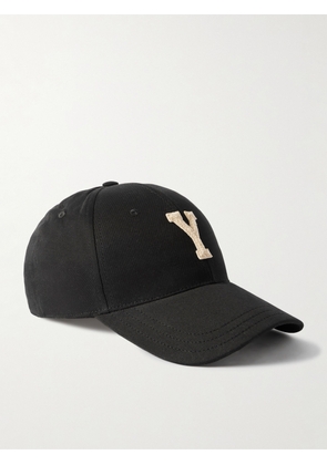SAINT LAURENT - Logo-Appliquéd Cotton-Twill Baseball Cap - Men - Black - 57