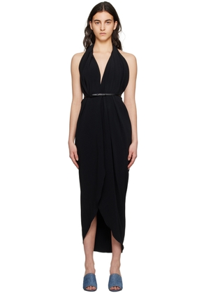 ALAÏA Black Belted Maxi Dress