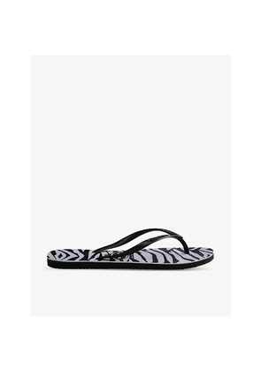 Womens Havaianas Slim Zebra-Print Rubber Flip-Flops