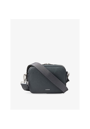 Mens Sandro Logo-Embellished Leather Cross-Body Bag