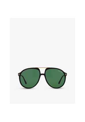 Womens Tom Ford Tr001780 Pilot-Frame Acetate Sunglasses