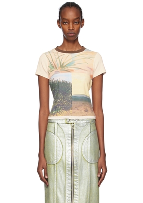 Eckhaus Latta Beige Printed T-Shirt