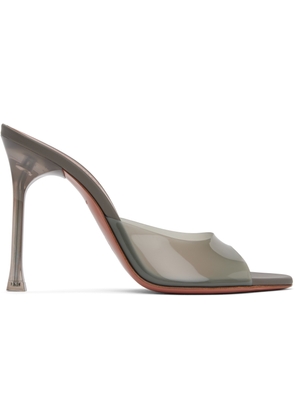 Amina Muaddi Gray Alexa Glass Slipper 105 Heeled Sandals