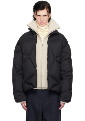 Moncler Black Vardar Graphic-Quilted Short Down Jacket