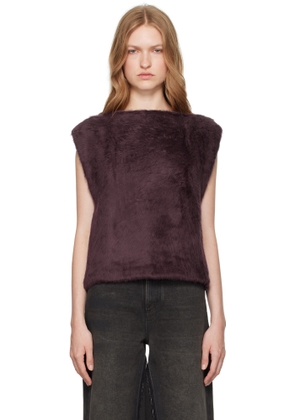 MM6 Maison Margiela Purple & Black Furry Fleece & Cotton Jersey Blouse
