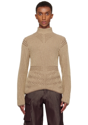 Isa Boulder SSENSE Exclusive Beige Rover Twisty Turtleneck
