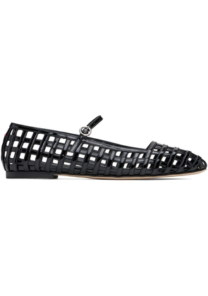 Aeyde Black Uma Caged Mary-Jane Ballerina Flats