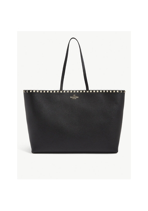 Womens Valentino Garavani Rockstud Large Grained-Leather Tote Bag