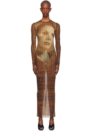 Jean Paul Gaultier Multicolor Tartan Face Maxi Dress