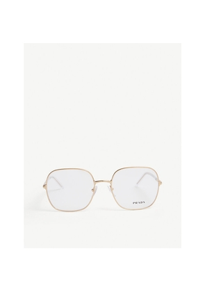 Womens Prada Pr56Wv Square-Frame Metal Glasses