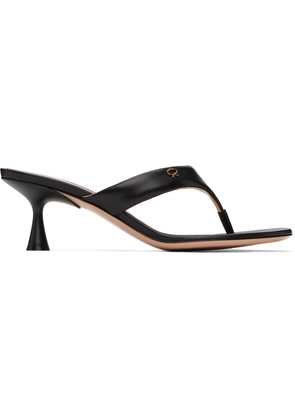 Gianvito Rossi Black Ascent Thong 55 Heeled Sandals