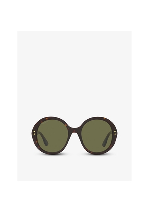 Womens Gucci Gg1081S Round-Frame Acetate Sunglasses
