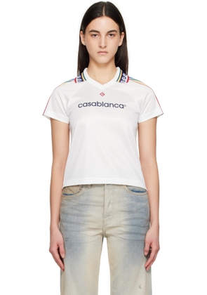 Casablanca White Jacquard Monogram Football T-shirt