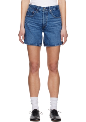 Levi's Blue 501 Mid Thigh Denim Shorts