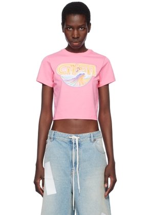 Casablanca Pink Casa Surf Cropped T-shirt