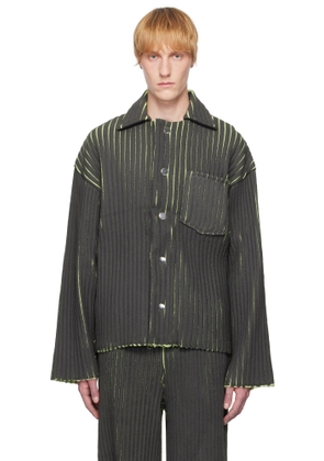 Stanley Raffington Black & Green Relaxed Fit Knit Jacket