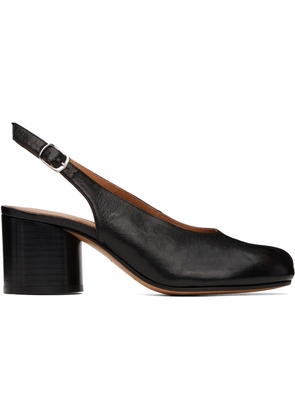 Maison Margiela Black Tabi Leather Slingback Heels