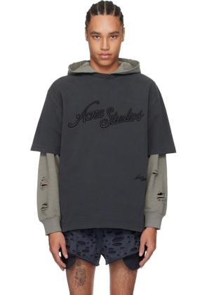 Acne Studios Black Relaxed Fit Logo T-shirt