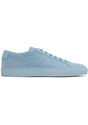 Common Projects Blue Achilles Tonal Suede Sneakers