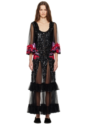 Bode Black Gazebo Maxi Dress