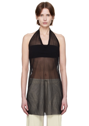 Rick Owens Black Hollywood Halter Tank Top