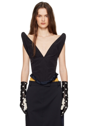 Pushbutton Black Rabbit Ears Bustier Top
