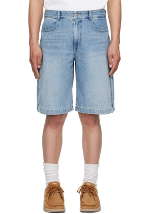 Solid Homme Blue Side Zipper Denim Shorts