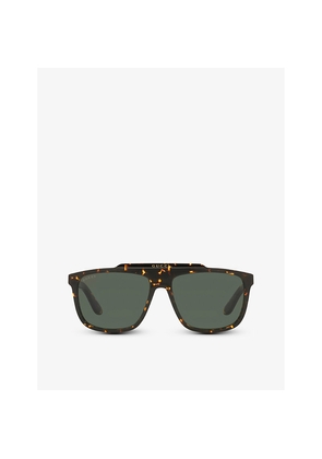 Gucci Gg1039S Rectangular-Frame Acetate Sunglasses