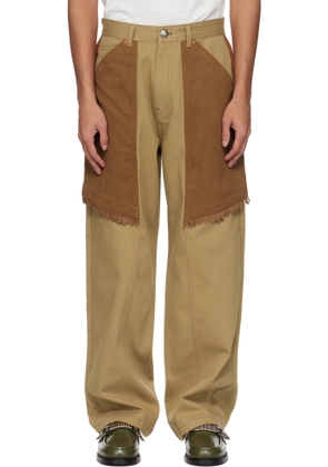 Andersson Bell Beige & Tan Cowboy Wrap Jeans