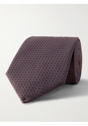 Canali - 8cm Silk-Jacquard Tie - Men - Burgundy