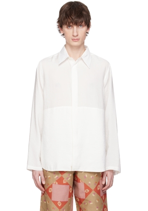 RANRA Off-White Maker Gauze Modal Poly Classic Shirt