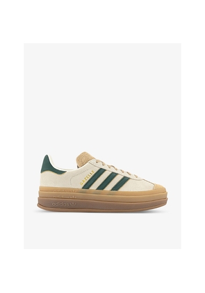 Womens Adidas Gazelle Bold Brand-Stripe Suede Low-Top Trainers
