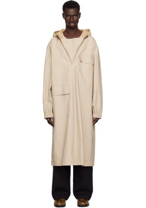 Dries Van Noten Beige Half-Zip Coat