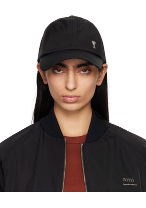AMI Paris Black Twill Ami de Coeur Stud Cap