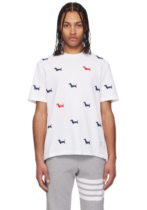 Thom Browne White Classic Pique Hector Short Sleeve T-shirt