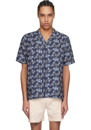Orlebar Brown Navy Maitan Linen Shirt