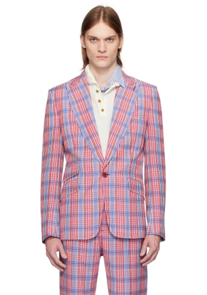 Vivienne Westwood Red & Blue One Button Blazer