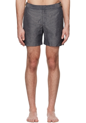 Orlebar Brown Gray Bulldog Linen Swim Shorts
